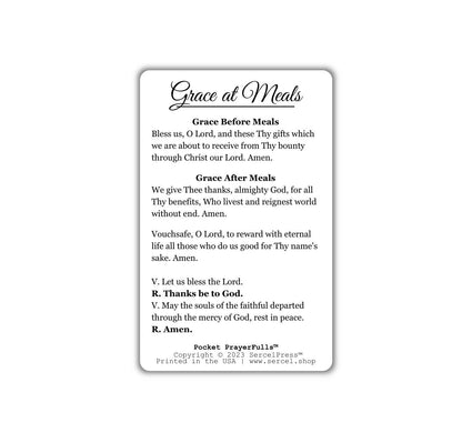Grace at Meals: Pocket PrayerFulls™ | Durable Wallet Prayer Cards | Catholic Prayers