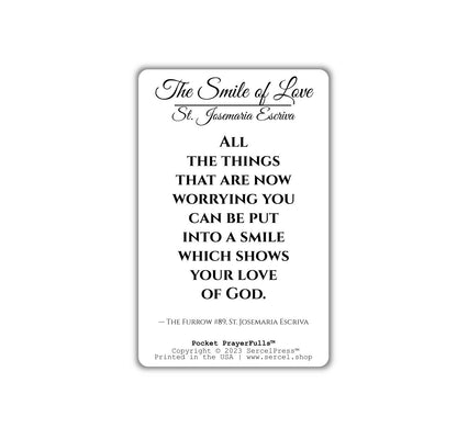 St. Josemaria Escriva, The Smile of Love: Pocket PrayerFulls™ | Durable Wallet Prayer Cards | Catholic Saints