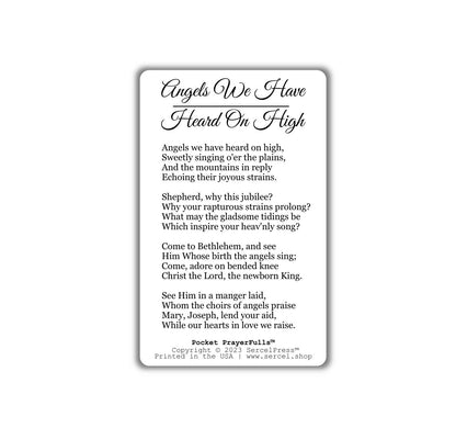 Angels We Have Heard On High: Pocket PrayerFulls™ | Durable Wallet Prayer Cards | Advent, Christmas, Nativity Gift | Catholic Hymns