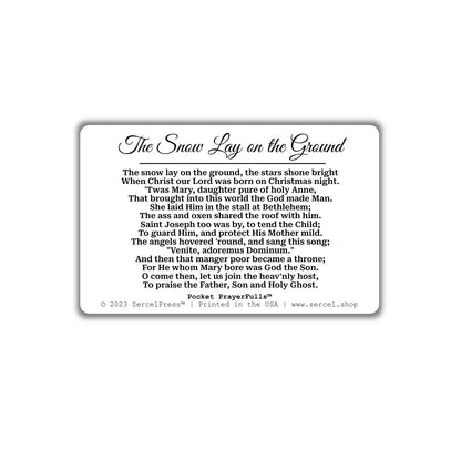 The Snow Lay on the Ground: Pocket PrayerFulls™ | Durable Wallet Prayer Cards | Advent, Christmas, Nativity Gift | Catholic Hymns