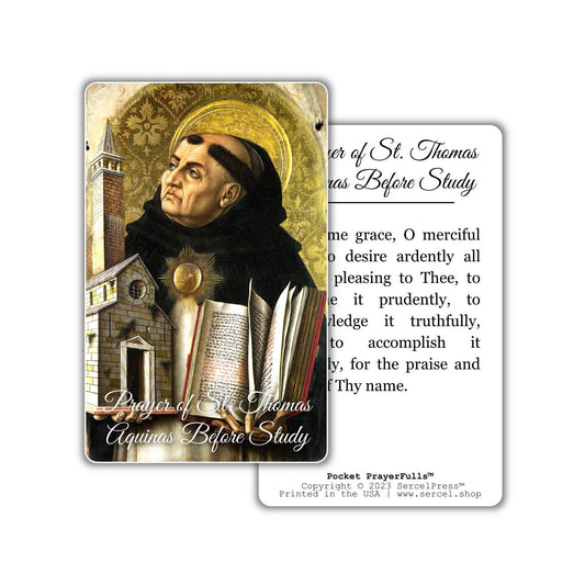 Prayer of St. Thomas Aquinas Before Study: Pocket PrayerFulls™ | Durable Wallet Prayer Cards | Catholic Prayers