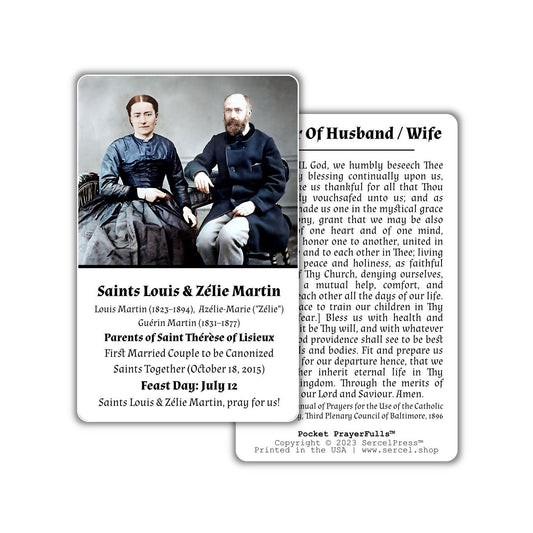 Saints Louis & Zelie Martin | Pocket PrayerFulls™ | Uncompromising Holy Cards — Built to Last. Backed for Life
