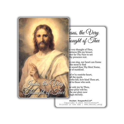 Jesus, the Very Thought of Thee: Pocket PrayerFulls™ | Durable Wallet Prayer Cards | Catholic Hymns