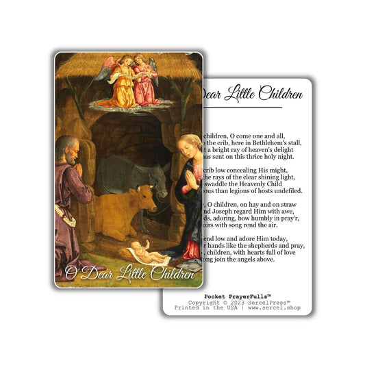 O Dear Little Children: Pocket PrayerFulls™ | Durable Wallet Prayer Cards | Advent, Christmas, Nativity Gift | Catholic Hymns