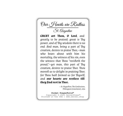 St. Augustine, Our Hearts are Restless: Pocket PrayerFulls™ | Durable Wallet Prayer Cards | Catholic Saints