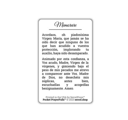 Memorare in Spanish: Pocket PrayerFulls™ | Durable Wallet Prayer Cards | Catholic Prayers