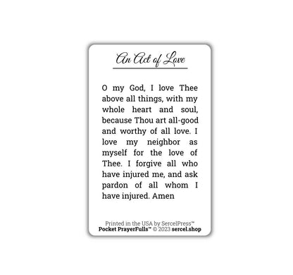 Act of Love: Pocket PrayerFulls™ | Durable Wallet Prayer Cards | Catholic Prayers