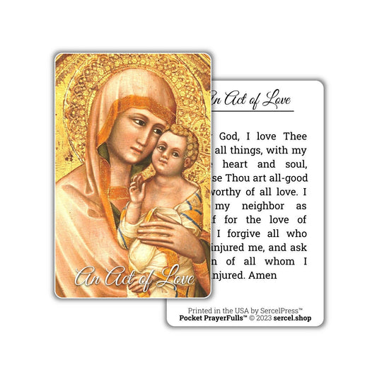 Act of Love: Pocket PrayerFulls™ | Durable Wallet Prayer Cards | Catholic Prayers