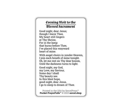 Evening Visit to the Blessed Sacrament: Pocket PrayerFulls™ | Durable Wallet Prayer Cards | Catholic Prayers
