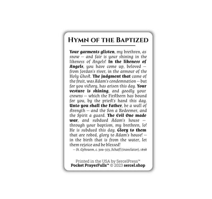 Saint Ephraem's Hymn of the Baptized: Pocket PrayerFulls™ | Durable Wallet Prayer Cards | Catholic Saints