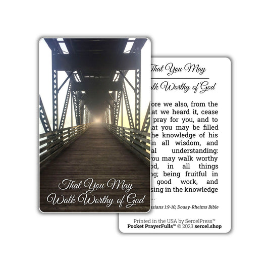 That You May Walk Worthy of God, Colossians 1: Pocket PrayerFulls™ | Durable Wallet Prayer Cards | Holy Bible | Scripture