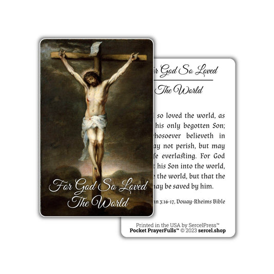 For God So Loved The World, John 3-16: Pocket PrayerFulls™ | Durable Wallet Prayer Cards | Holy Bible | Scripture