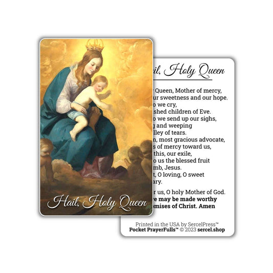 Hail, Holy Queen | Pocket PrayerFulls™ | Uncompromising Holy Cards — Built to Last. Backed for Life