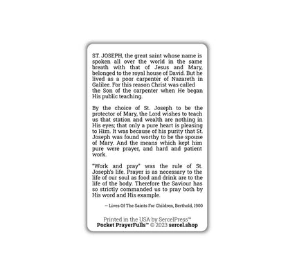 Saint Joseph: Pocket PrayerFulls™ | Durable Wallet Holy Cards | Catholic Saints