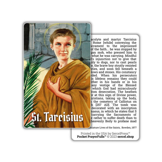 Saint Tarcisius: Pocket PrayerFulls™ | Durable Wallet Holy Cards | Catholic Saints