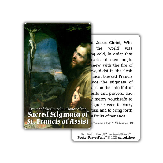 Sacred Stigmata of St. Francis of Assisi: Pocket PrayerFulls™ | Durable Wallet Prayer Cards | Catholic Saints