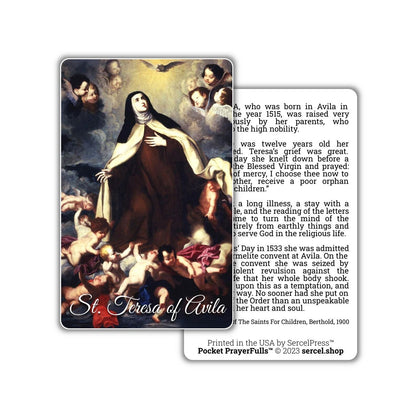 Saint Teresa of Avila: Pocket PrayerFulls™ | Durable Wallet Holy Cards | Catholic Saints