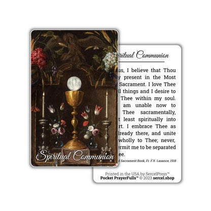 Spiritual Communion: Pocket PrayerFulls™ | Durable Wallet Prayer Cards | Catholic Prayers