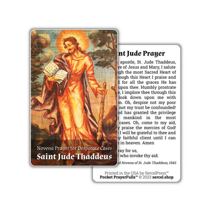 Saint Jude Thaddeus, Novena Prayer for Desperate Cases: Pocket PrayerFulls™ | Durable Wallet Prayer Cards | Catholic Saints