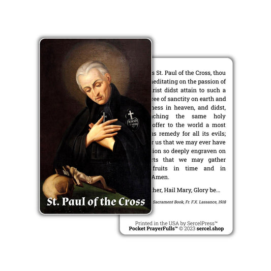 St. Paul of the Cross: Pocket PrayerFulls™ | Durable Wallet Prayer Cards | Catholic Saints | Catholic Prayers