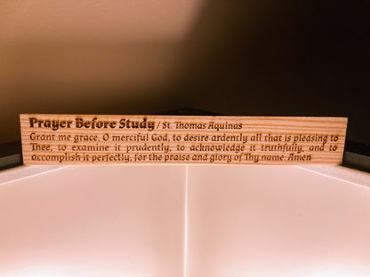 Prayer of St. Thomas Aquinas Before Study | Natural Pine Wood Ruler | Laser Engraved | Wood Burning | Catholic Saints | Catholic Prayers