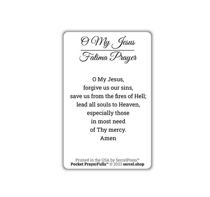 O My Jesus, Fatima Prayer: Pocket PrayerFulls™ | Durable Wallet Prayer Cards | Catholic Prayers