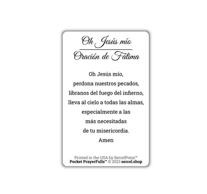 O My Jesus, Fatima Prayer in Spanish: Pocket PrayerFulls™ | Durable Wallet Prayer Cards | Catholic Prayers | Spanish Prayers