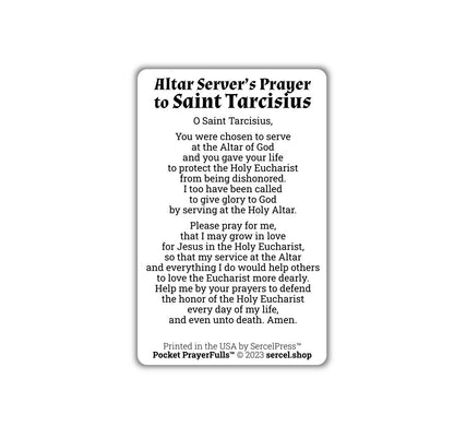 Saint Tarcisius, Altar Server’s Prayer: Pocket PrayerFulls™ | Durable Wallet Prayer Cards | Catholic Saints | Catholic Prayers
