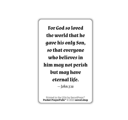 For God So Loved The World / Sacred Heart, John 3-16: Pocket PrayerFulls™ | Durable Wallet Prayer Cards | Holy Bible | Scripture