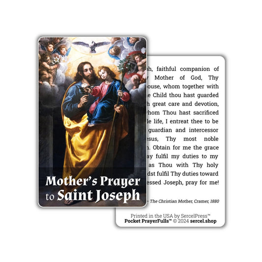 Mother's Prayer to Saint Joseph: Pocket PrayerFulls™ | Durable Wallet Prayer Cards | Catholic Prayers