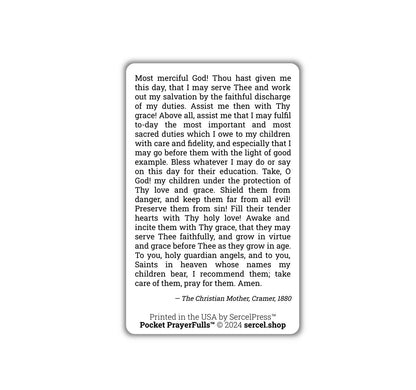 Mother's Prayer in the Morning: Pocket PrayerFulls™ | Durable Wallet Prayer Cards | Catholic Prayers