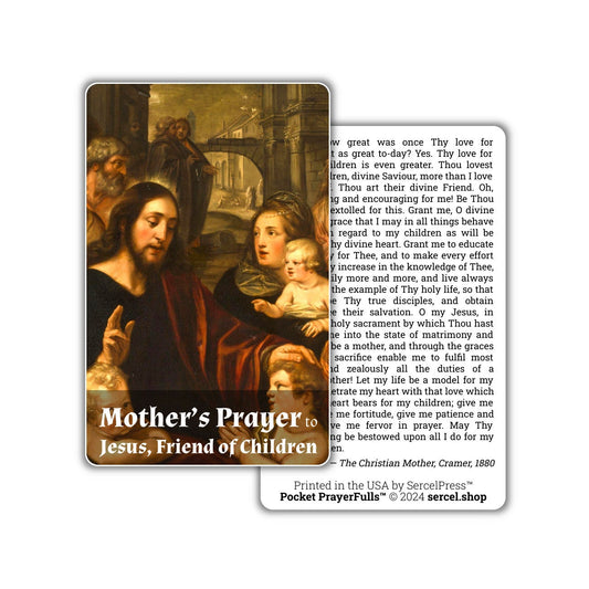 Mother's Prayer to Jesus, Friend of Children: Pocket PrayerFulls™ | Durable Wallet Prayer Cards | Catholic Prayers