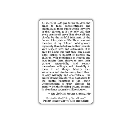 Mother's Prayer for Grace to Fulfill the Duties of their State of Life: Pocket PrayerFulls™ | Durable Wallet Prayer Cards | Catholic Prayers