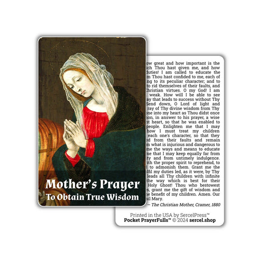 Mother's Prayer to Obtain True Wisdom: Pocket PrayerFulls™ | Durable Wallet Prayer Cards | Catholic Prayers