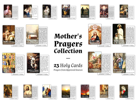 Mother's Prayers Collection, 23 Holy Cards, Approved Sources: Pocket PrayerFulls™ | Durable Wallet Prayer Cards | Catholic Prayers
