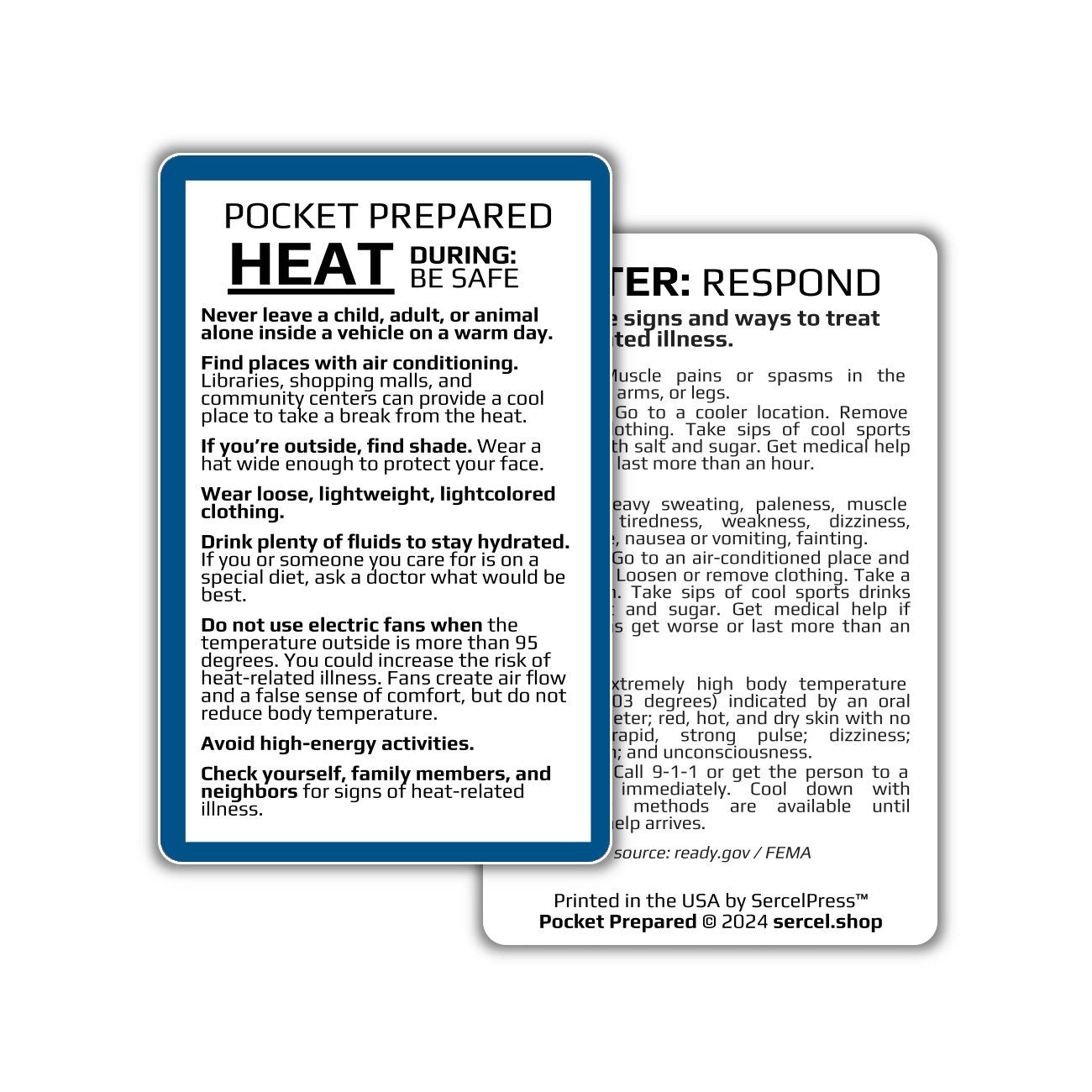 How to Survive Extreme Heat | Pocket Prepared | Durable Wallet Emergency Response Card
