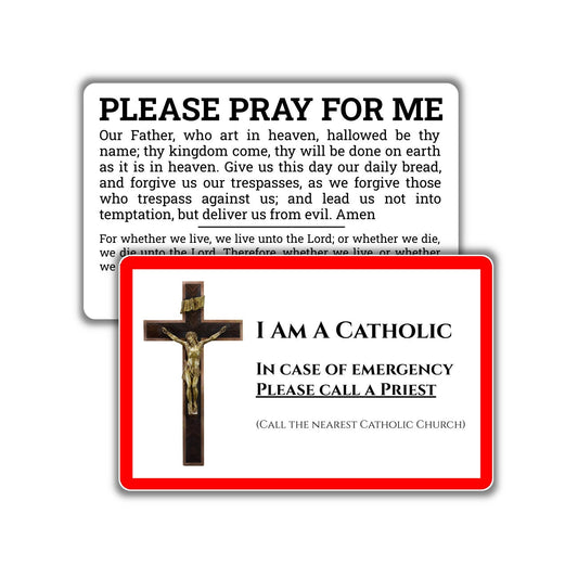 I am a Catholic—In Case of Emergency Please Call a Priest | Pocket PrayerFulls™ | Uncompromising Holy Cards — Built to Last. Backed for Life