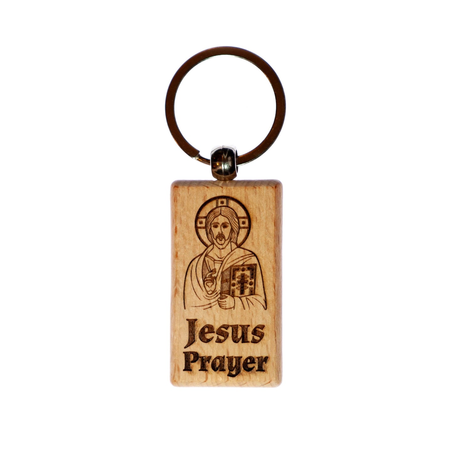 Jesus Prayer, Solid Wood Keychain, Engraved in the USA, Traditional Catholic Prayer