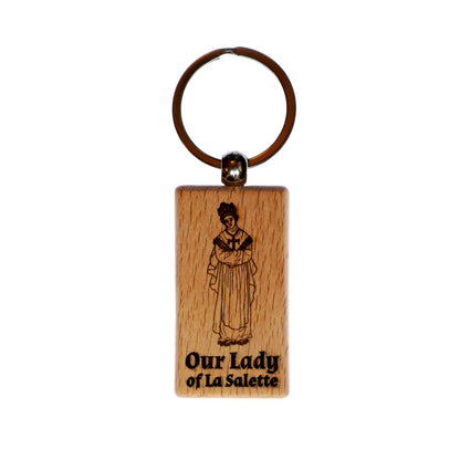 Our Lady of La Salette, Solid Wood Keychain, Engraved in the USA, Catholic