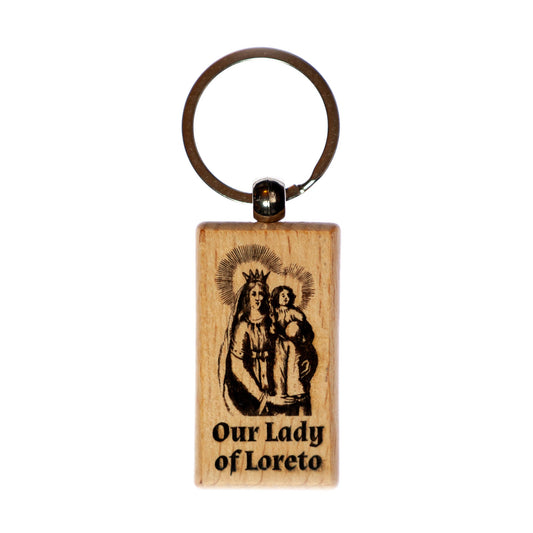 Our Lady of Loreto, Solid Wood Keychain, Engraved in the USA, Catholic