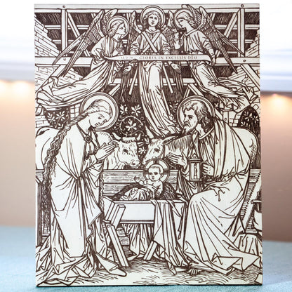 Nativity Scene, Christmas, Laser-Engraved Wood Panel Wall Art, 8" x 10"  | Engraved in the USA