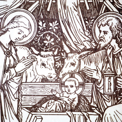 Nativity Scene, Christmas, Laser-Engraved Wood Panel Wall Art, 8" x 10"  | Engraved in the USA