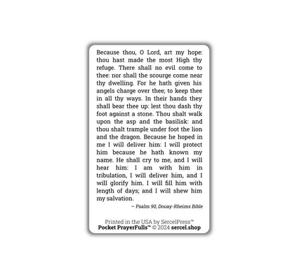 Psalm 91: Pocket PrayerFulls™ | Durable Wallet Holy Cards | Holy Bible | Douay-Rheims | Scripture | Psalms