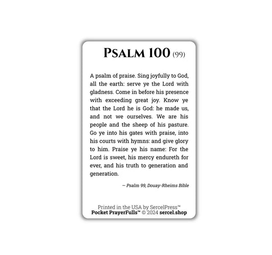 Psalm 100: Pocket PrayerFulls™ | Durable Wallet Holy Cards | Holy Bible | Douay-Rheims | Scripture | Psalms