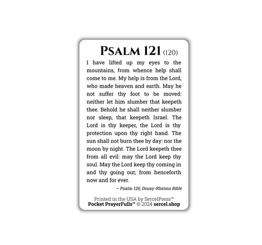 Psalm 121: Pocket PrayerFulls™ | Durable Wallet Holy Cards | Holy Bible | Douay-Rheims | Scripture | Psalms