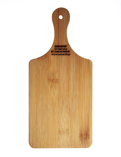 As For Me And My House, We Will Serve The LORD, Decorative Bamboo Cutting Board, 11" x 5" x 0.39" | Engraved in the USA | Catholic Living