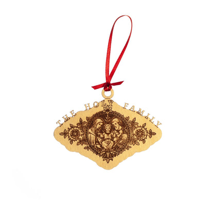 Holy Family Engraved Wood Ornament, 3.75 x 2.75 inches, Catholic Living, Jesus, Mary, and Joseph