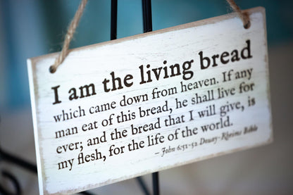 I Am The Living Bread, John 6, Eucharistic Wall Art, Small, Engraved in the USA, Catholic Living