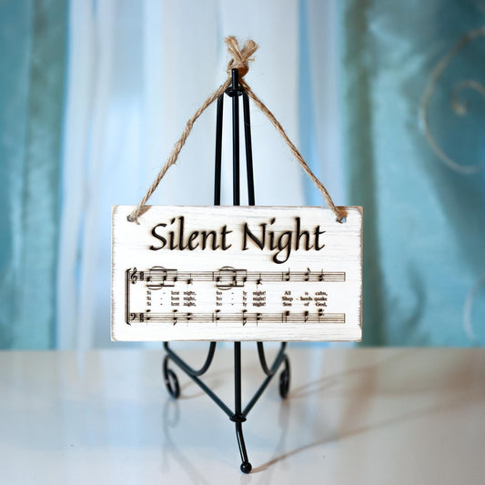 Silent Night, Christmas Wall Art, Small, Engraved in the USA, Catholic Living