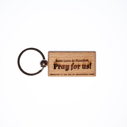 Saint Louis de Montfort, Solid Wood Keychain, Engraved in the USA, Catholic
